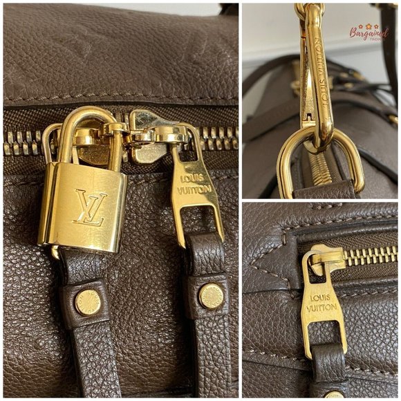 Authentic LOUIS VUITTON Dark Brown Monogram Empreinte Leather Bastille MM Bag - Picture 7 of 16